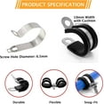 thumbnail image 6 of Phoenix Top-Notch Tools 25 Pack 1/4" (6mm) Cable Clamps, Cushioned P Clamps, 6 of 6