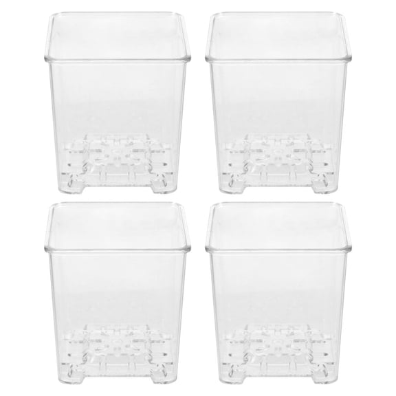GOOHOCHY Clear Acrylic Orchid Pots 4Pcs Breathable Flower Planters for Decor
