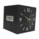 thumbnail image 2 of Reloj de pared de doble cara con pantalla digital (fecha, día de la semana, temperatura). Fabricado en metal resistente. Negro, 2 of 9