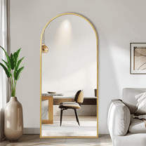 Neutype 77"x34" Gold Modern Arched Full Length Floor Mirror