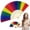 A, variant on Rainbow Fans - Pride Folding Fans Made of Bamboo - Coloured Accessories for CSD Festival Rave Techno Wedding Party Women Men 8.27 In
