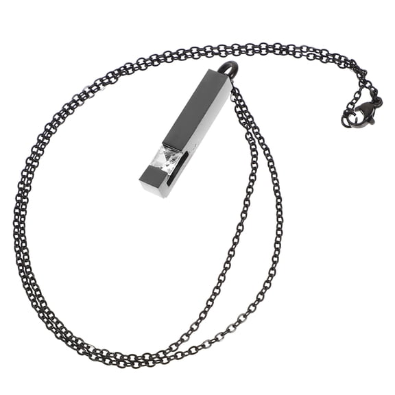 Baluue Cremains Jewelry Keepsake Necklace Black Memorial Pendant for Women 1Pack