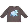 thumbnail image 3 of Inktastic Cute Baby Hippo Boys or Girls Long Sleeve Toddler T-Shirt, 3 of 5