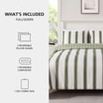 thumbnail image 2 of Mainstays Full/Queen Comforter Set, 3-Piece, All-Season, Green Stripe, 2 of 11