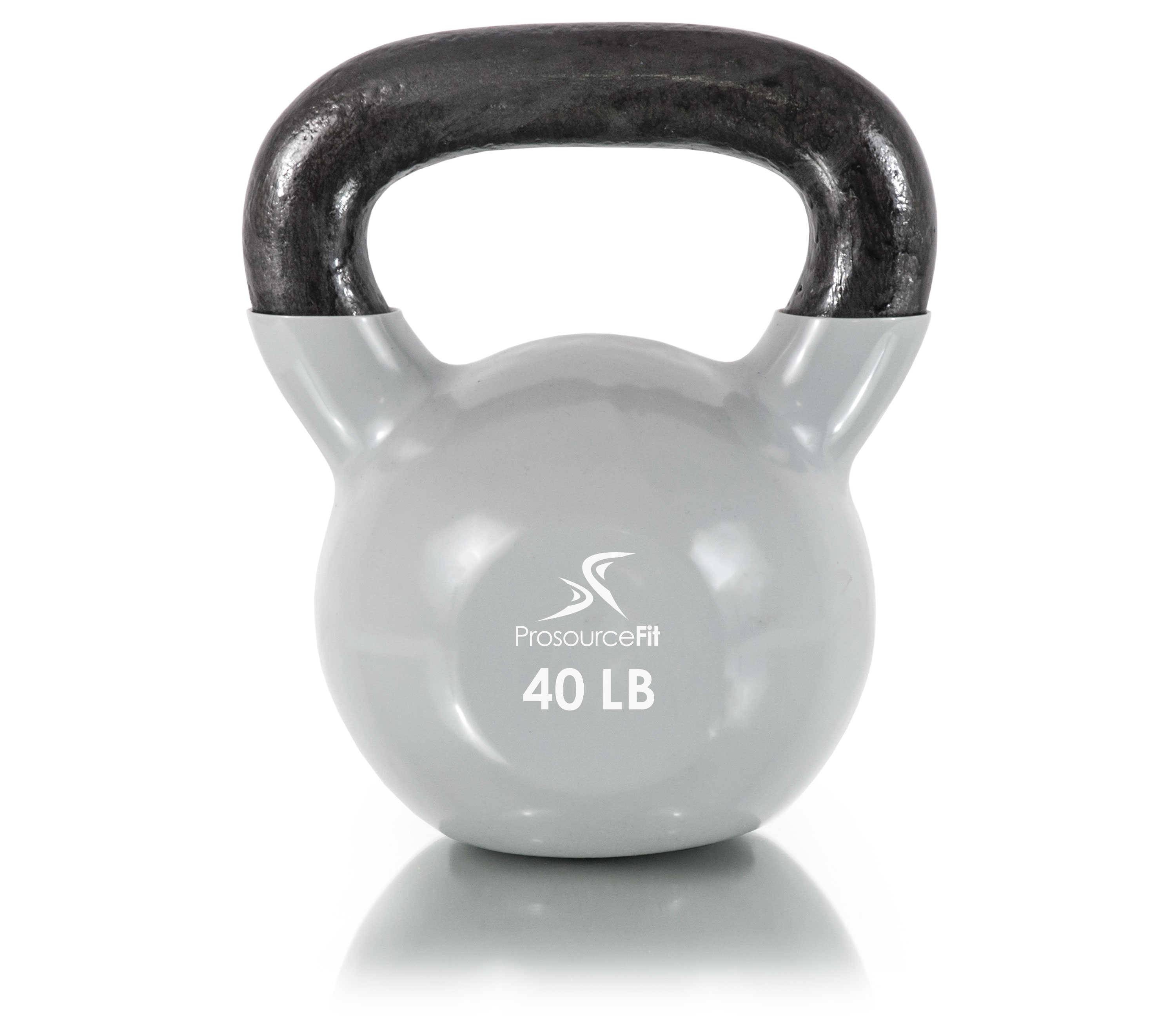 ProsourceFit Vinyl Coated Cast Iron Kettlebells ColorCoded 5 to 45 lb. with Extra Large Handles