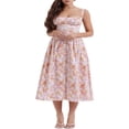 thumbnail image 4 of EIMELI Women‘s Summer Midi Dress Sleeveless Floral Print Button Down Flowy A-Line Tank Dress, 4 of 9