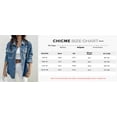 thumbnail image 7 of Women's Pearls Denim Jacket Cropped Rhinestones Jean Blazer Coat,Sequin Long Sleeve Rhinestone Denim Jackets, 7 of 7