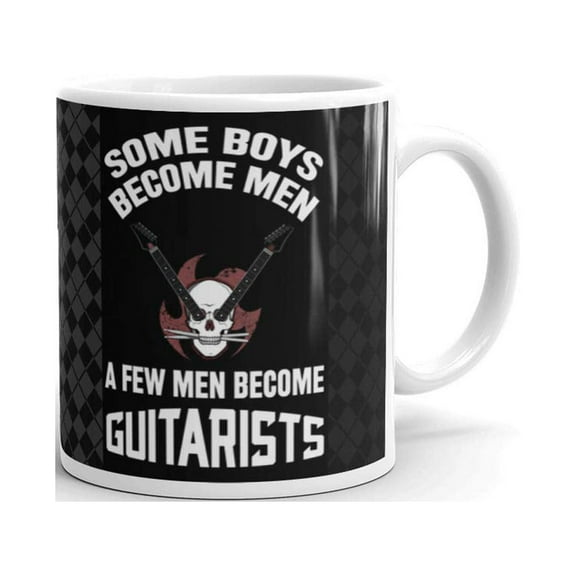 11 oz Guitar Mug Some Boys Become Men Few Become Guitarists Music Lovers Gifts Coffee Mug Tea Cup