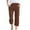 Brown, variant on Women Comfortable High Waisted Wide Leg Pants Drawstring Elastic Trousers Comfy Straight Leg Long Pants With Pockets Elderly Womens Clothes