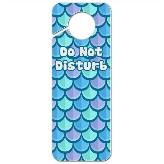Mermaid Fish Scale Pattern Plastic Door Knob Hanger Sign