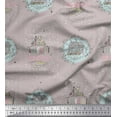 thumbnail image 1 of Soimoi Pink Poly Georgette Fabric Farmhouse Vintage Print Fabric by the Yard 42 Inch Wide, 1 of 1