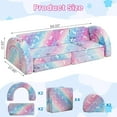 thumbnail image 4 of LinkRomat 10Pcs Modular Kids Play Couch Glow, Convertible Play Couch, Instant Rebound 28D Foam Toddler Couchs, Kids Imaginative Furniture for Playroom (Colorful & Unicorn), 4 of 10