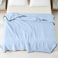thumbnail image 6 of JOGZMZ Lightweight Summer Quilt Breathable Air Conditioning Blanket Soft Polyester Bed Cover with Black Binding, Machine Washable, 6 of 9