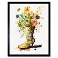 thumbnail image 1 of Wildflower Bouquet in a High Heel Floral Boot Art Print Framed Poster Wall Decor 12x16 inch, 1 of 5