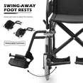 thumbnail image 2 of monicare *FDA APPROVED* Transport Wheelchair with Removable Flip Back Armrests & Swing-Away Footrests, Folding Transport Chair with 300lbs Capacity, Black, 2 of 10