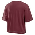 thumbnail image 3 of Women's Fanatics Maroon Texas A&M Aggies Home Team Bold Fashion Modest V-Neck Cropped T-Shirt, 3 of 3