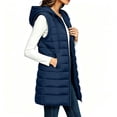 thumbnail image 3 of Long Hooded Vest for Women Mid Length Zip Front Sleeveless Cozy Daily Vest, 3 of 8