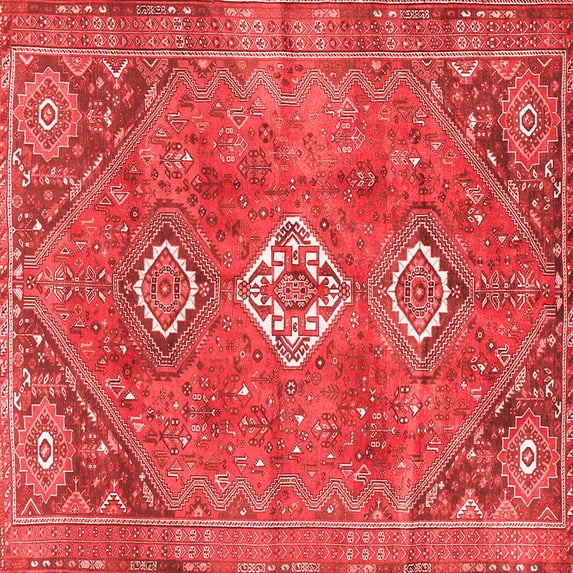 Ahgly Company Indoor Square Persian Red Traditional Area Rugs, 6' Square