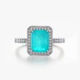 thumbnail image 1 of GICA GEMA 925 Sterling Silver Paraiba Tourmaline Gemstone Wedding Engagement Ring Fine Jewelry, 1 of 5