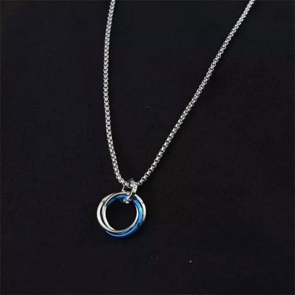 HOOUN Punk Pendant Gift Fashion Accessories Men Ring Cool Jewelry For Necklace Women-Blue