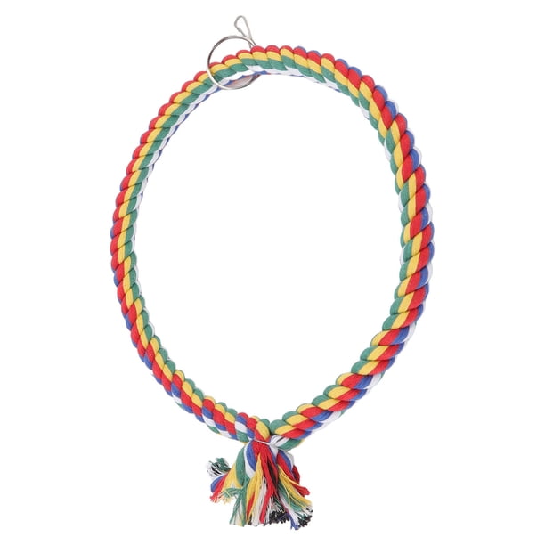 Juguete de anillo de cuerda de algodón para pájaros, columpio colorido para loros, juguetes para periquitos, cacatúas, agapornis, pinzones, guacamayo L