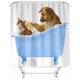 thumbnail image 1 of Fabric Shower Curtain Lined Cat & Dog Shower Curtain With 12 Hooks, Machine Shower Curtain Waterproof Bathroom Shower Curtain (72" X 72"), 1 of 5