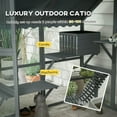 thumbnail image 5 of Kepooman Cat House, Cat Catio,Outdoor Cat Enclosure with Waterproof Cover, 2 Condos, 4 Platforms, Bridge, Doors, Gray, 5 of 11