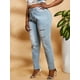 thumbnail image 2 of Escalera arruinada media alza más tamaño jeans ajustados Rosegal  Vaqueros de talla grande, 2 of 5