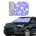 thumbnail image 2 of Yiaed Blue Skull Daisy Print Car Windshield Sunshade Front Auto Car Front Window Sun Shade Foldable Sun Visor Shield Cover Auto Accessories for Sedan SUV Truck-Medium, 2 of 5