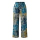 thumbnail image 5 of Pantalones de Pierna Ancha Retro de Algodón Y Lino Sueltos Casuales Con Estampado de Mujer de Moda Odeerbi ODB-6, 5 of 5