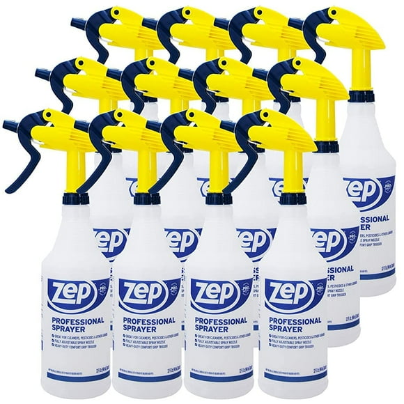 Zep Professional Sprayer Bottle - 32 oz (Case of 12) - HDPRO1 - Adjustable Nozzle Fine Mist to 30 Foot Spray
