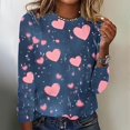 thumbnail image 2 of Valentine's Day Outfits Women's Cute Heart T-Shirts Casual Long Sleeve Tops Holiday Cute Basic Tees, 2 of 4