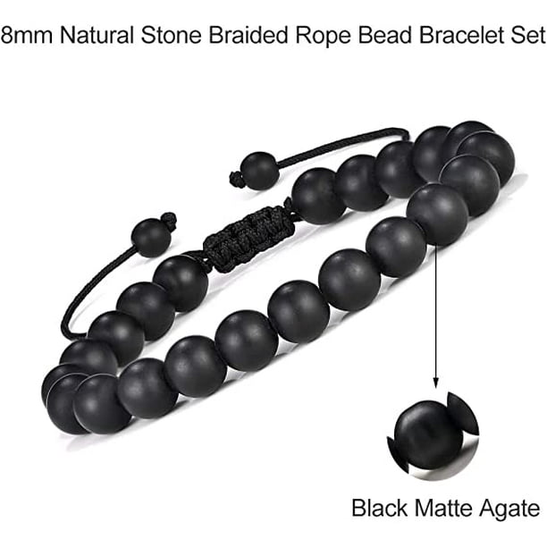 Chockeie Mens Bracelet Gifts - 8mm Tiger Eye Lava Rock Stone Mens