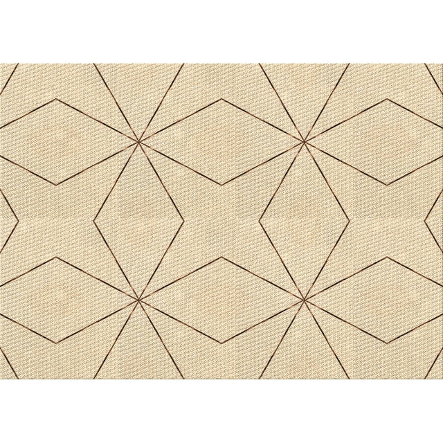 Ahgly Company Machine Washable Indoor Rectangle Transitional Vanilla Gold Area Rugs, 4' x 6'