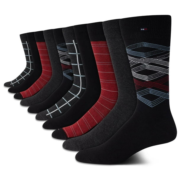 Calcetines de vestir Tommy Hilfiger para hombre, 10 unidades, mezcla de algodón suave