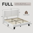 thumbnail image 5 of Honfach Full Bed Frame, Velvet Upholstered Platform Bed Frame, Solid Wood Slats & Heavy Duty Feet Support, No Box Spring Needed, Noise-Free, Easy Assembly, White, 5 of 8