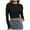 A-Black370, variant on Women's Ribbed Form Fitting Crop Top Slim Fit Long Sleeve Crew Neck Pullover Blouse Stretchy Casual Daily Wear