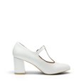 thumbnail image 2 of Zapatos DREAM PAIRS Mary Jane con Tira en T y Tacones Bajos Anchos Blancos, 2 of 6