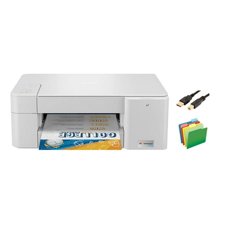 Brother MFC J12 series Printer, All-in-One Color Inkjet Printer, Print - Copy - Scan, Wireless, 16 ppm, 1200 x 6000 dpi, 150 Sheets, Voice Control, With MTC Printer Cable and File Folders