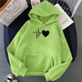 thumbnail image 2 of Gkeoshab Christmas Sweatshirts For Women Women's Cute Heart Love Print Pullover Hoodie - Long Sleeve Soft Fleece Sweatshirt for Casual Everyday Wear and Gift Ideas Green XXL, 2 of 8