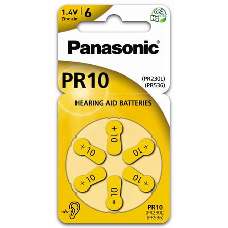 Panasonic Zine Air PR10 Size 10 Ultra-Compact Lightweight Hearing Aid Battery