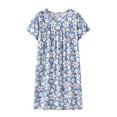 thumbnail image 3 of Women's Summer Cotton Short Sleeve Nightdress Loose Fit Plus Size Lightweight Comfy Loungewear by Yigetop C A, 3 of 3