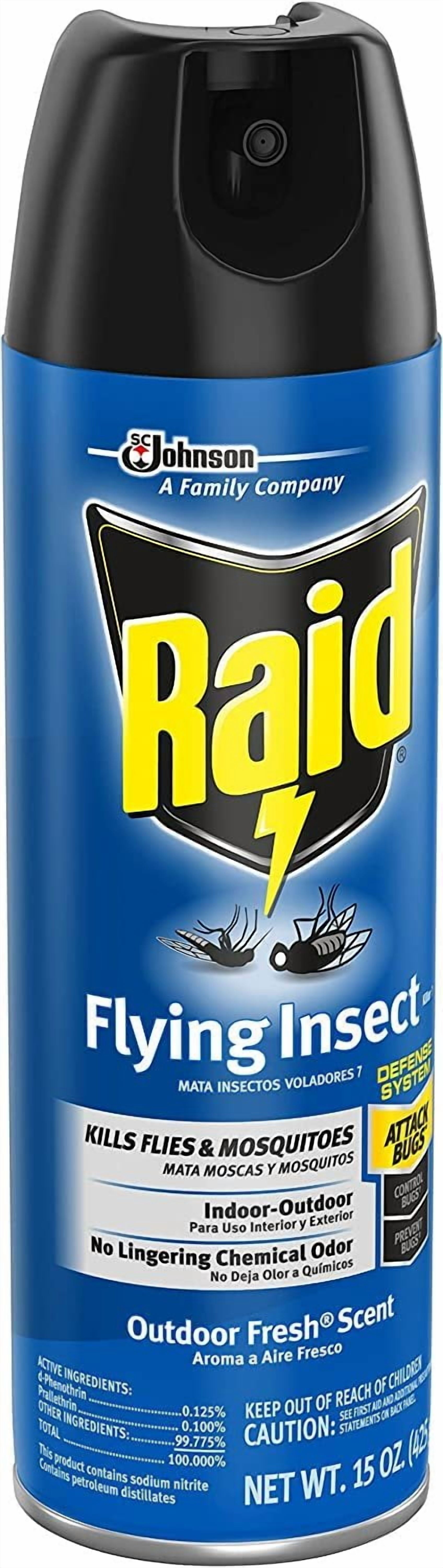 5-pack Raid Flying Insect Killer Aerosol Spray - Insecticide, Indoor/Outdoor Use - 15 Ounce, 5 Pack — Residential Use, Standard Application