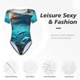 thumbnail image 4 of Balery Hawaiian Ship Dolphin Body de cuello redondo de manga corta para mujer Tops de manga corta Tops básicos-Medium, 4 of 7