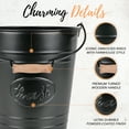 thumbnail image 4 of Autumn Alley Black Metal Farmhouse Trash Can 7L - Rustic Farmhouse Bathroom Decor, 4 of 10