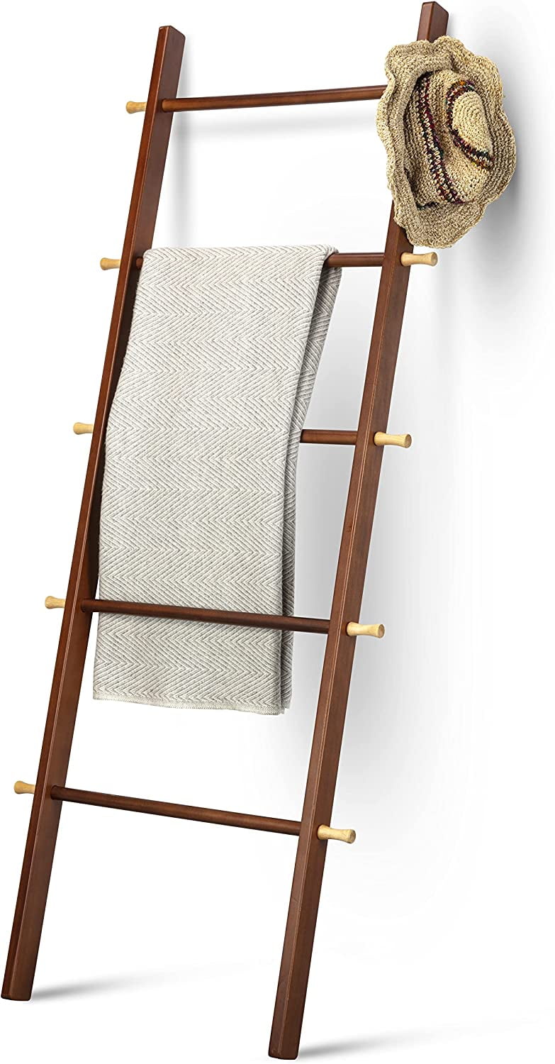 5Ft Wooden Blanket Ladder Farmhouse Quilt Ladder for Bedroom