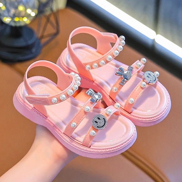 Sandalias de fondo suave con Nudo de mariposa estilo princesa, recién llegados, zapatos bonitos de verano para niñas, Material cómodo de PVC