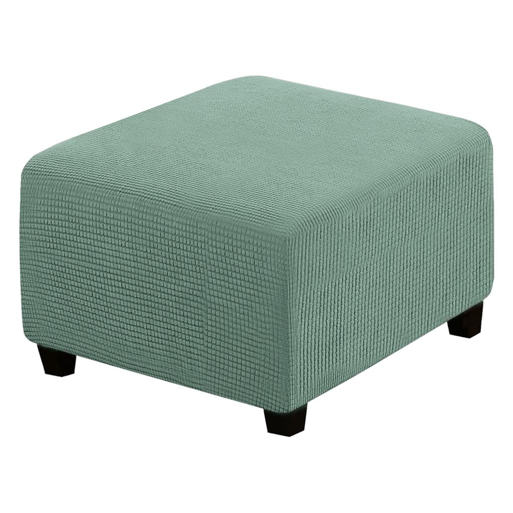 Linen Cotton Ottoman Cover Square Stool Elastic Covers Slipcover for Footstool 