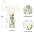 thumbnail image 2 of Flores artificiales Muhanjia Calla Lily con jarrón de cristal, 7 unidades, color blanco, 2 of 8