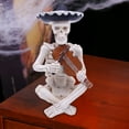 thumbnail image 3 of Happydeer Mini Halloween Skeleton Figurines Resin Guitar/Accordion/Violin Player Skeleton Statue Halloween Collectible Decoration for Home Office Desk Decor (Type C), 3 of 13